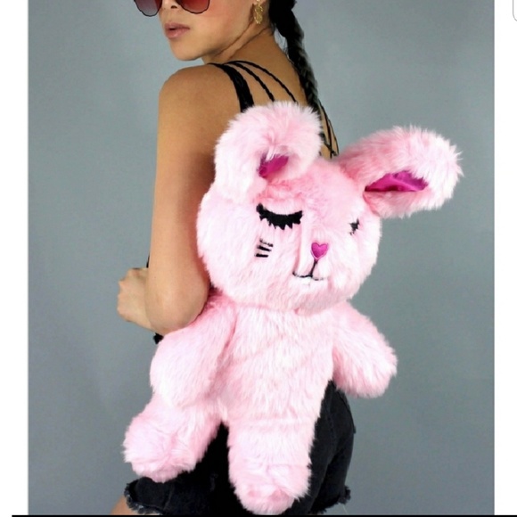 Betsey Johnson Handbags - Betsey Johnson Fluff Bunny Plush Backpack